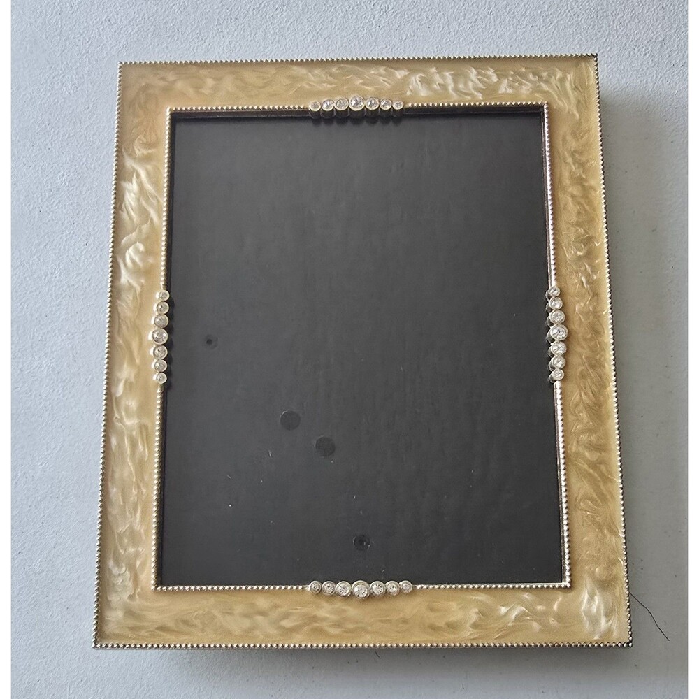 ENAMEL Picture Frame WITH Rhinestones EMBELLISHED SIDES 9.5" X 11.5"(7.5X9.5)